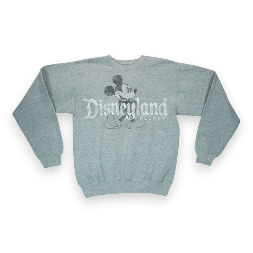 Disneyland Resort Sweatshirt Women's Small Gray Mickey Mouse Graphic Long Sleeve